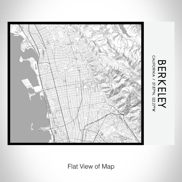 Rendered View of Berkeley California Map on 20oz Stainless Steel Insulated Bottle with Bamboo Top with printed classic style map