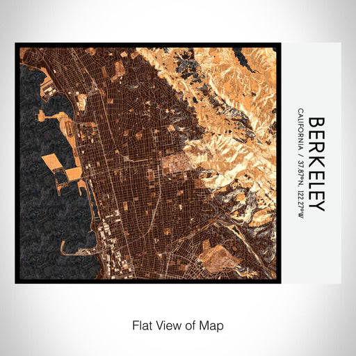 Rendered View of Berkeley California Map on 20oz Stainless Steel Insulated Bottle with Bamboo Top with printed ember style map