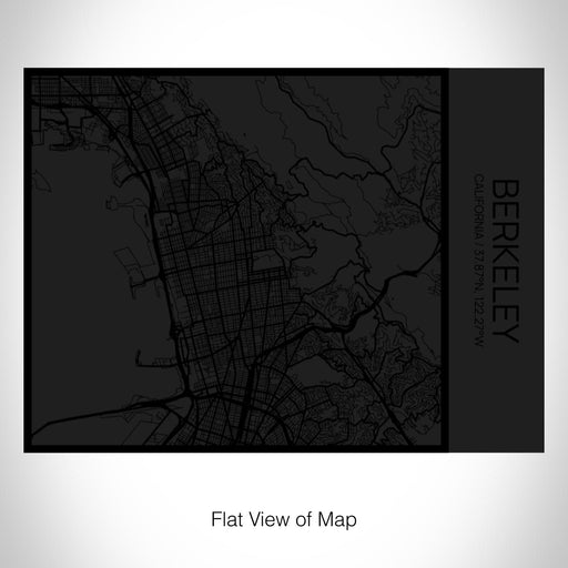 Rendered View of Berkeley California Map on 20oz Stainless Steel Insulated Bottle with Bamboo Top in Matte Black with printed Tactile Lines Map in Black