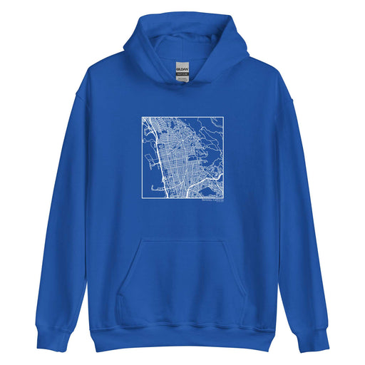 Berkeley California  Map Unisex Hoodie Sweater with City inscription in Royal Blue