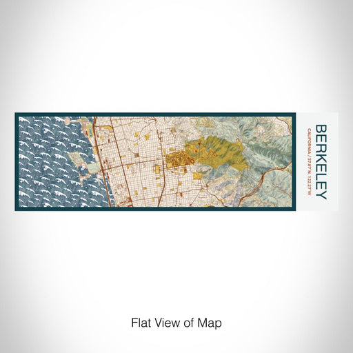 Rendered View of Berkeley California Map on 10oz Stainless Steel Insulated Cup in Woodblock with Sliding Lid