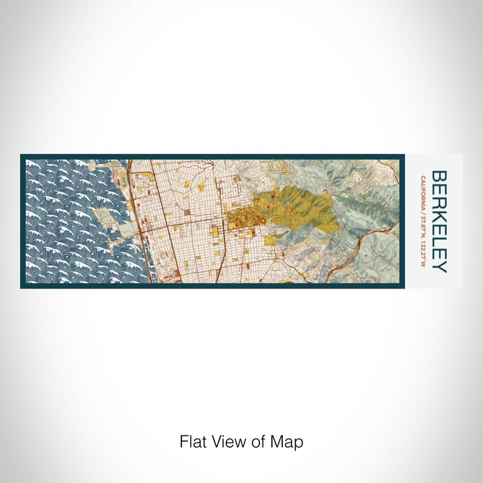 Rendered View of Berkeley California Map on 10oz Stainless Steel Insulated Cup in Woodblock with Sliding Lid