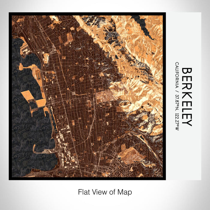 Rendered View of Berkeley California Map on 17oz Stainless Steel Insulated Tumbler in Ember Map Style