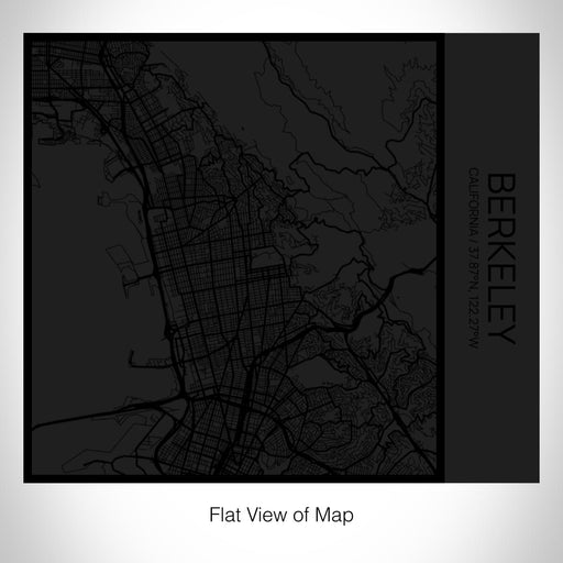 Rendered View of Berkeley California Map on 17oz Stainless Steel Insulated Tumbler in Matte Black with Tactile Lines