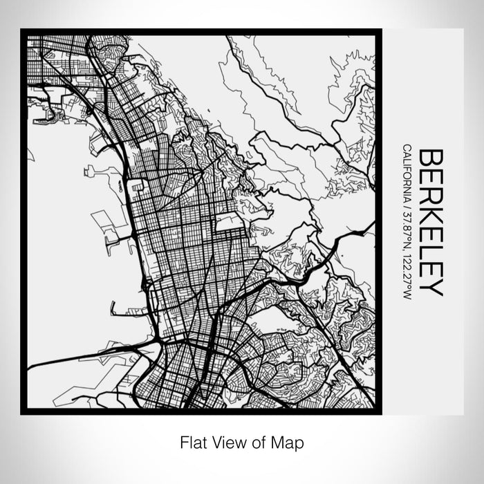 Rendered View of Berkeley California Map on 17oz Stainless Steel Insulated Tumbler in Matte White with Tactile Lines