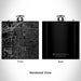Rendered View of Berkeley Place Fort Worth Map Engraving on 6oz Stainless Steel Flask in Black