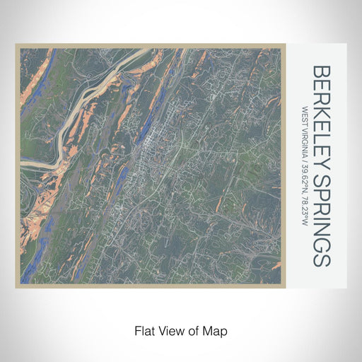 Rendered View of Berkeley Springs West Virginia Map on 20oz Stainless Steel Insulated Bottle with Bamboo Top with printed afternoon style map