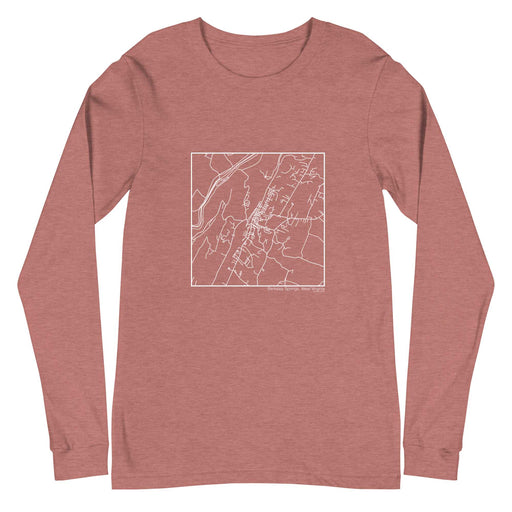 Berkeley Springs West Virginia  Map Unisex Long-Sleeve T-shirt with City inscription in Heather Mauve