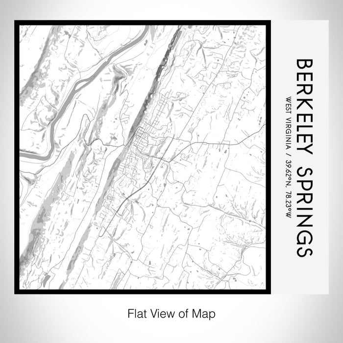 Rendered View of Berkeley Springs West Virginia Map on 17oz Stainless Steel Insulated Tumbler in Classic Map Style