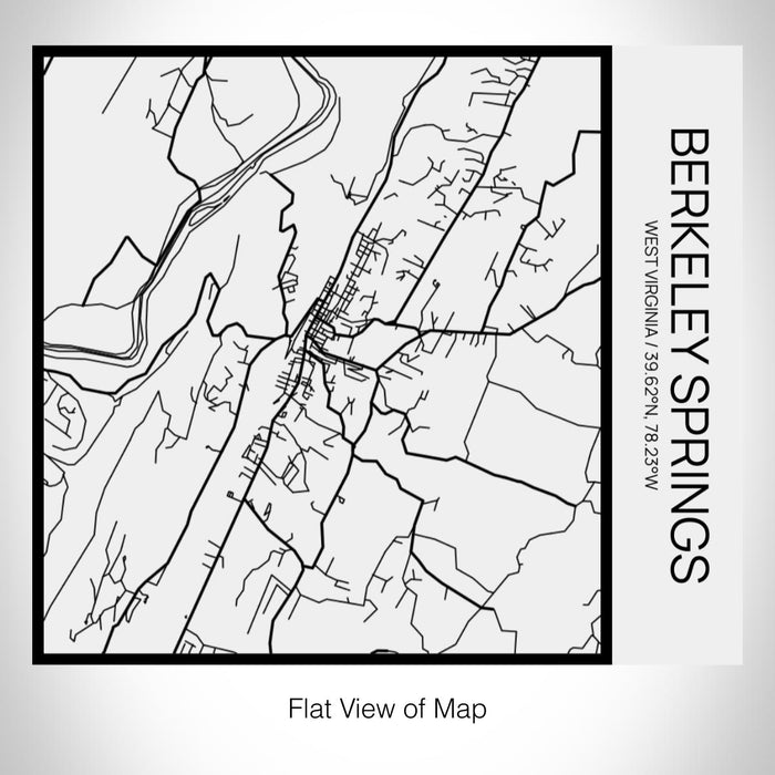 Rendered View of Berkeley Springs West Virginia Map on 17oz Stainless Steel Insulated Tumbler in Matte White with Tactile Lines