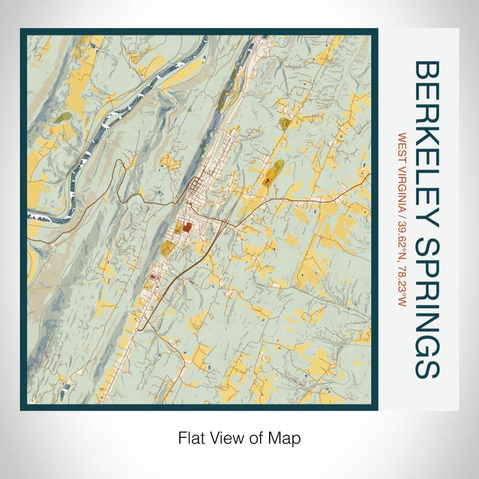 Rendered View of Berkeley Springs West Virginia Map on 17oz Stainless Steel Insulated Tumbler in Woodblock Map Style