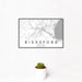 12x18 Biddeford Maine Map Print Landscape Orientation in Classic Style With Small Cactus Plant in White Planter