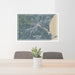 24x36 Biddeford Maine Map Print Lanscape Orientation in Afternoon Style Behind 2 Chairs Table and Potted Plant