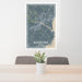 24x36 Biddeford Maine Map Print Portrait Orientation in Afternoon Style Behind 2 Chairs Table and Potted Plant
