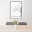 24x36 Biddeford Maine Map Print Portrait Orientation in Classic Style Behind 2 Chairs Table and Potted Plant
