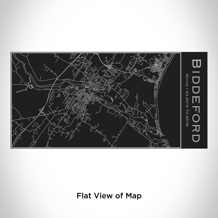 Rendered View of Biddeford Maine Map Engraving on 17oz Stainless Steel Insulated Cola Bottle in Black