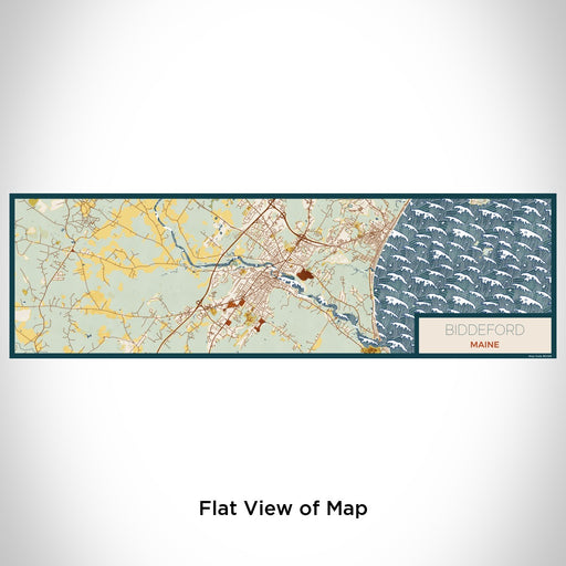 Flat View of Map Custom Biddeford Maine Map Enamel Mug in Woodblock