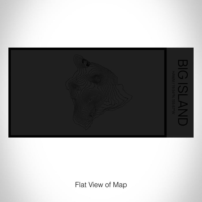 Rendered View of Big Island Hawaii Map on 17oz Stainless Steel Insulated Cola Bottle in Stainless in Matte Black