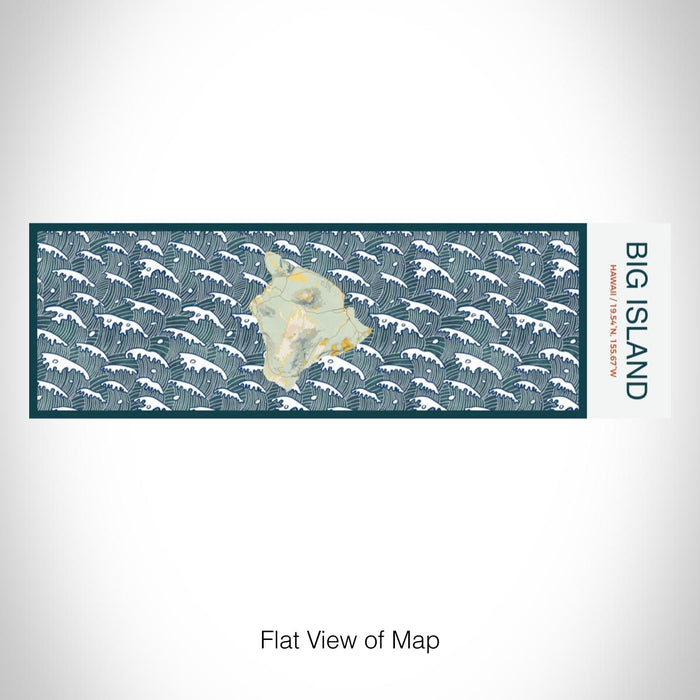 Rendered View of Big Island Hawaii Map on 10oz Stainless Steel Insulated Cup in Woodblock with Sliding Lid