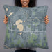 Person holding 22x22 Custom Big Lake Minnesota Map Throw Pillow in Afternoon