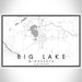 Big Lake Minnesota Map Print Landscape Orientation in Classic Style With Shaded Background