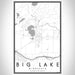 Big Lake Minnesota Map Print Portrait Orientation in Classic Style With Shaded Background