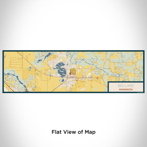 Flat View of Map Custom Big Lake Minnesota Map Enamel Mug in Woodblock