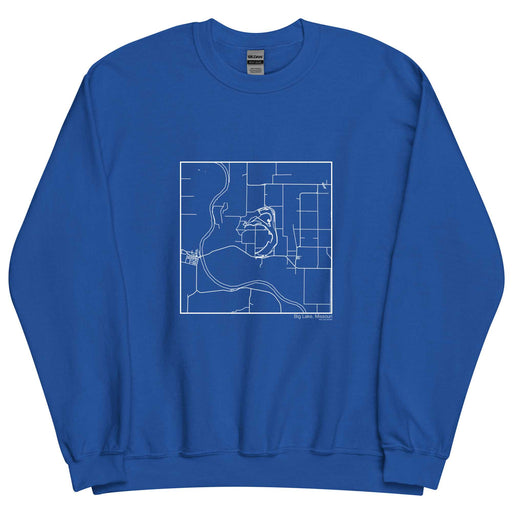 Big Lake Missouri  Map Unisex Crewneck Sweater with City inscription in Royal Blue