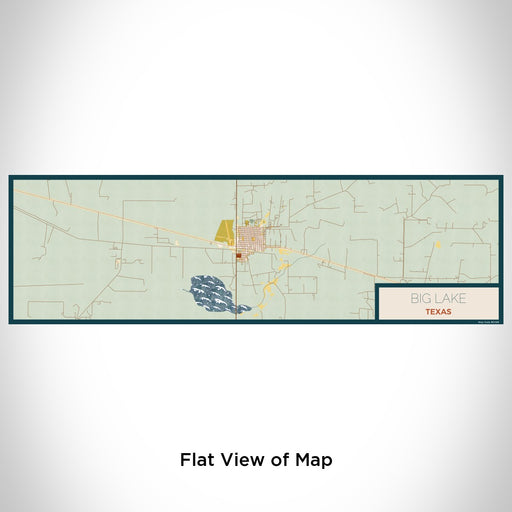 Flat View of Map Custom Big Lake Texas Map Enamel Mug in Woodblock