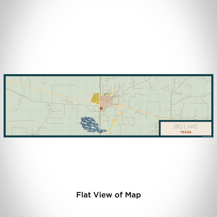Flat View of Map Custom Big Lake Texas Map Enamel Mug in Woodblock
