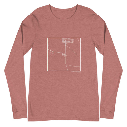 Big Piney Wyoming  Map Unisex Long-Sleeve T-shirt with City inscription in Heather Mauve