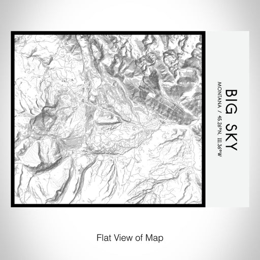 Rendered View of Big Sky Montana Map on 20oz Stainless Steel Insulated Bottle with Bamboo Top with printed classic style map