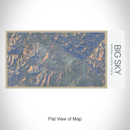 Rendered View of Big Sky Montana Map on 17oz Stainless Steel Insulated Bottle with printed afternoon style map