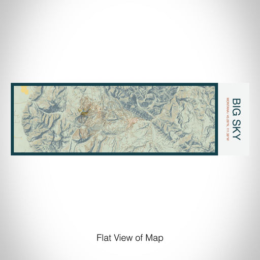 Rendered View of Big Sky Montana Map on 10oz Stainless Steel Insulated Cup in Woodblock with Sliding Lid