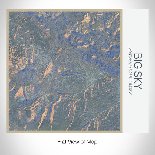 Rendered View of Big Sky Montana Map on 17oz Stainless Steel Insulated Tumbler in Afternoon Map Style