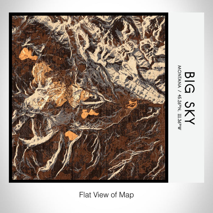 Rendered View of Big Sky Montana Map on 17oz Stainless Steel Insulated Tumbler in Ember Map Style
