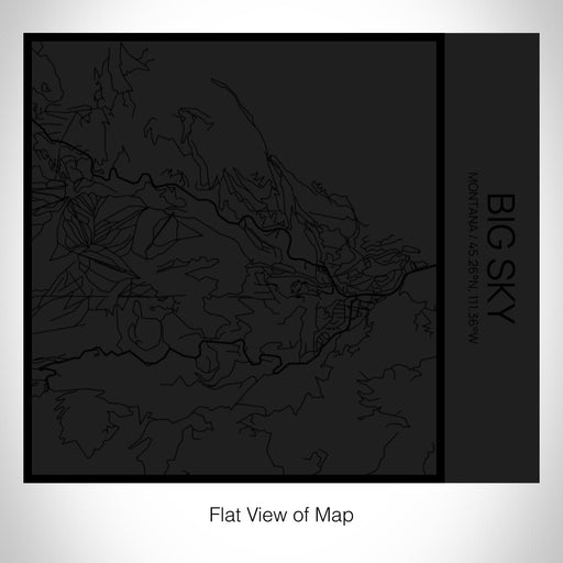 Rendered View of Big Sky Montana Map on 17oz Stainless Steel Insulated Tumbler in Matte Black with Tactile Lines
