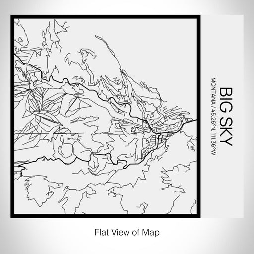 Rendered View of Big Sky Montana Map on 17oz Stainless Steel Insulated Tumbler in Matte White with Tactile Lines