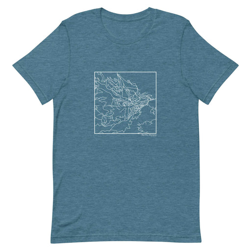 Big Sky Montana  Map Unisex T-Shirt with City inscription in Heather Teal