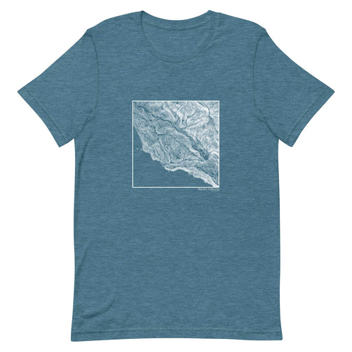 Big Sur California Topographic  Map Unisex T-Shirt with City inscription in Heather Teal