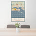 24x36 Biloxi Mississippi Map Print Portrait Orientation in Woodblock Style Behind 2 Chairs Table and Potted Plant
