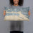 Person holding 20x12 Custom Biloxi Mississippi Map Throw Pillow in Afternoon