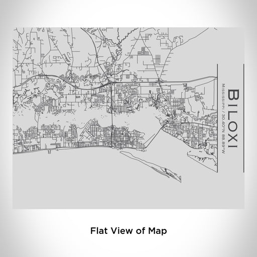 Rendered View of Biloxi Mississippi Map Engraving on 20oz Stainless Steel Insulated Bottle with Bamboo Top