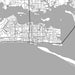 Biloxi Mississippi Map Print in Classic Style Zoomed In Close Up Showing Details