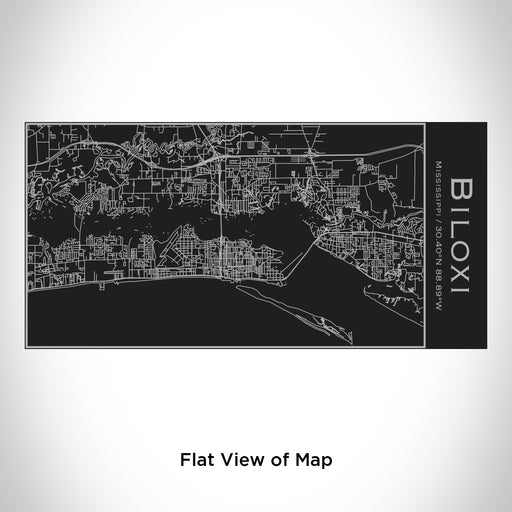 Rendered View of Biloxi Mississippi Map Engraving on 17oz Stainless Steel Insulated Cola Bottle in Black