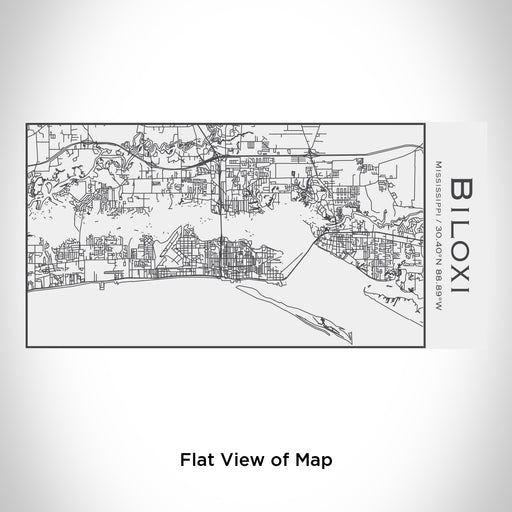 Rendered View of Biloxi Mississippi Map Engraving on 17oz Stainless Steel Insulated Cola Bottle in White