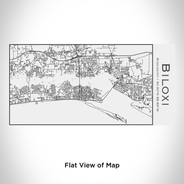Rendered View of Biloxi Mississippi Map Engraving on 17oz Stainless Steel Insulated Cola Bottle in White