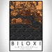 Biloxi Mississippi Map Print Portrait Orientation in Ember Style With Shaded Background