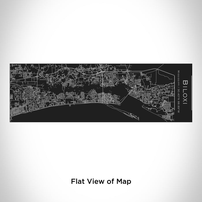Rendered View of Biloxi Mississippi Map Engraving on 10oz Stainless Steel Insulated Cup with Sliding Lid in Black