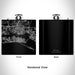 Rendered View of Biloxi Mississippi Map Engraving on 6oz Stainless Steel Flask in Black